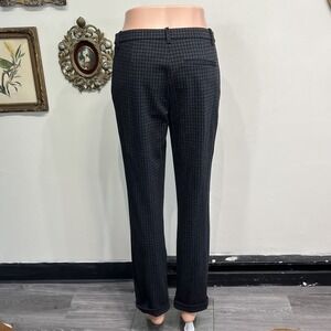 Theory Tailored Trouser Pants Gray Houndstooth Knit Twill Size 2